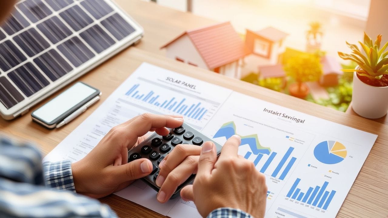 Graphic showing factors affecting solar savings like system size and tariff